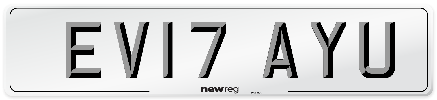 EV17 AYU Number Plate from New Reg